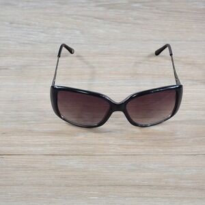 Nine West Womens Oversized Rectangular Sunglasses Black Filigree Temples 9W